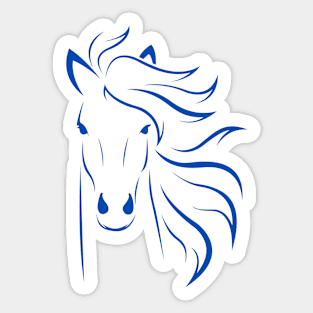 Horse lover gifts Fitted Summer & Vintage - Blue T-Shirt Sticker